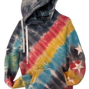 Preowned Amiri Tie Dye Hoodie Sweatshirt w/ Star Embroidered Size Small